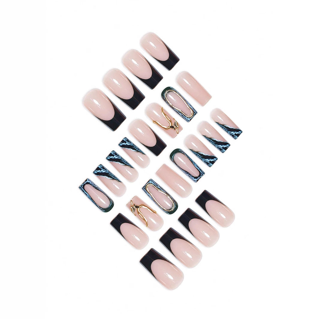 Designer Geometric Press-On Nail Art Bowlift
