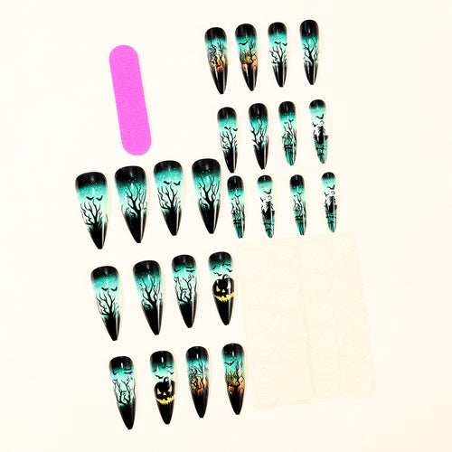 Halloween-Inspired 3D Stiletto Nail Art Extensions Bowlift