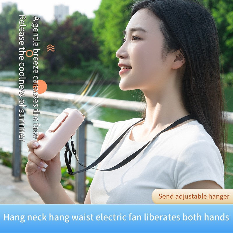 Women's nan compact rechargeable portable handheld fan with built in powerbank and foldable stand Bowlift
