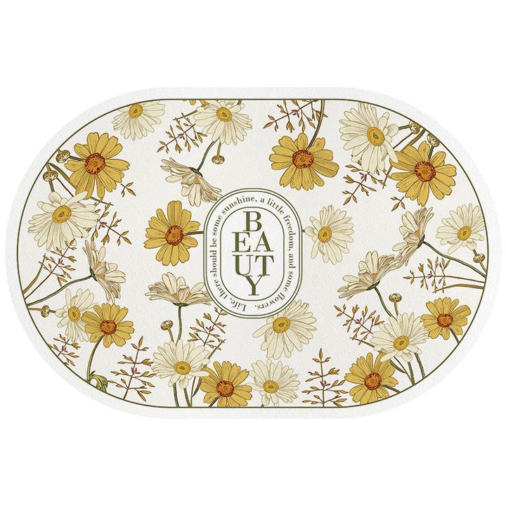 Floral Patterned Area Mat