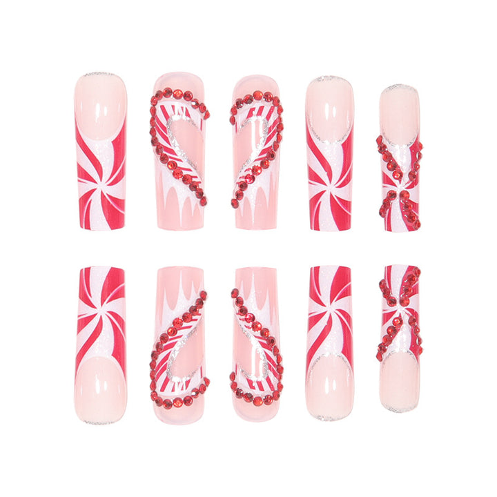 Festive Holiday Themed Luxury Press-On Nails Bowlift
