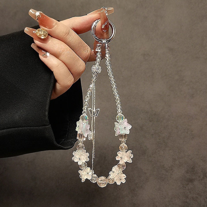 Decorative Floral Charm Phone Lanyard Bowlift