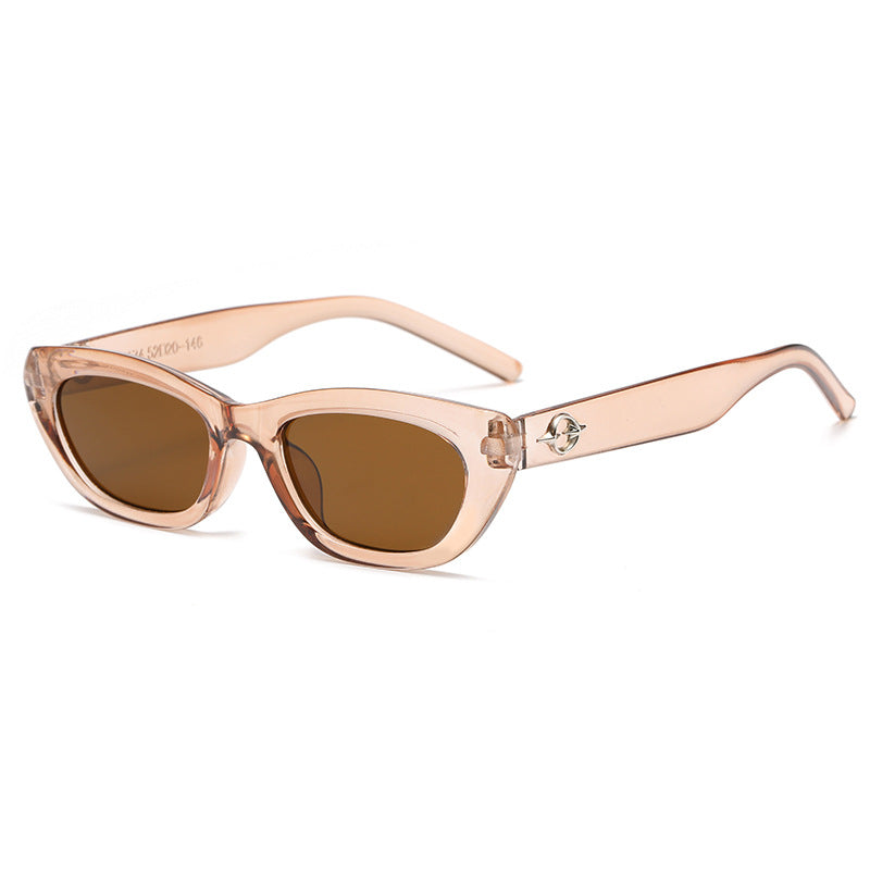 Women's Cat-Eye Sunglasses with Elegant Transparent Frame and UV Protection Bowlift