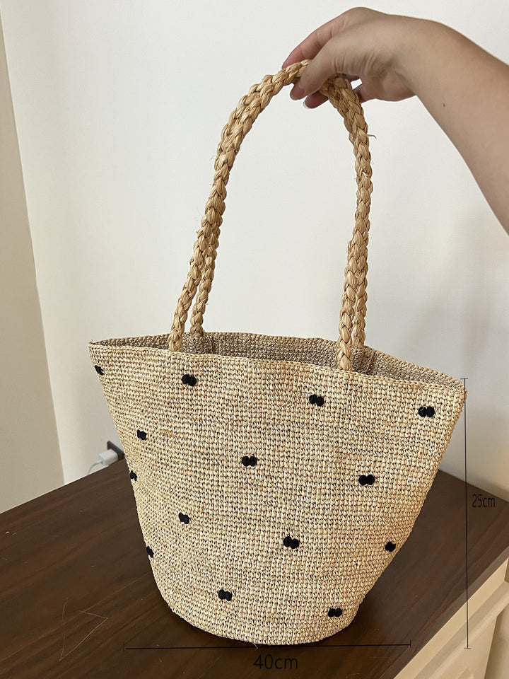 Handmade basket bag with braided handle Bowlift