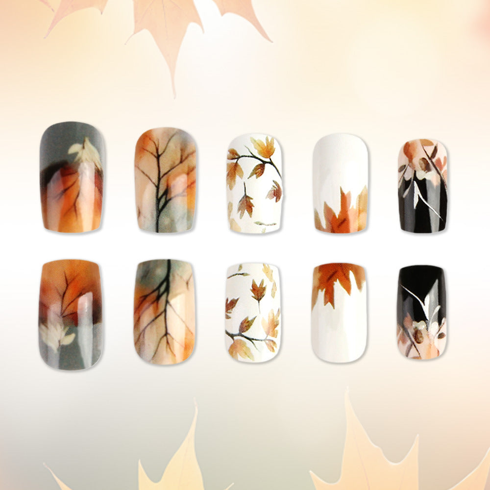 Artistic Fall-Themed Press-On Nails Bowlift