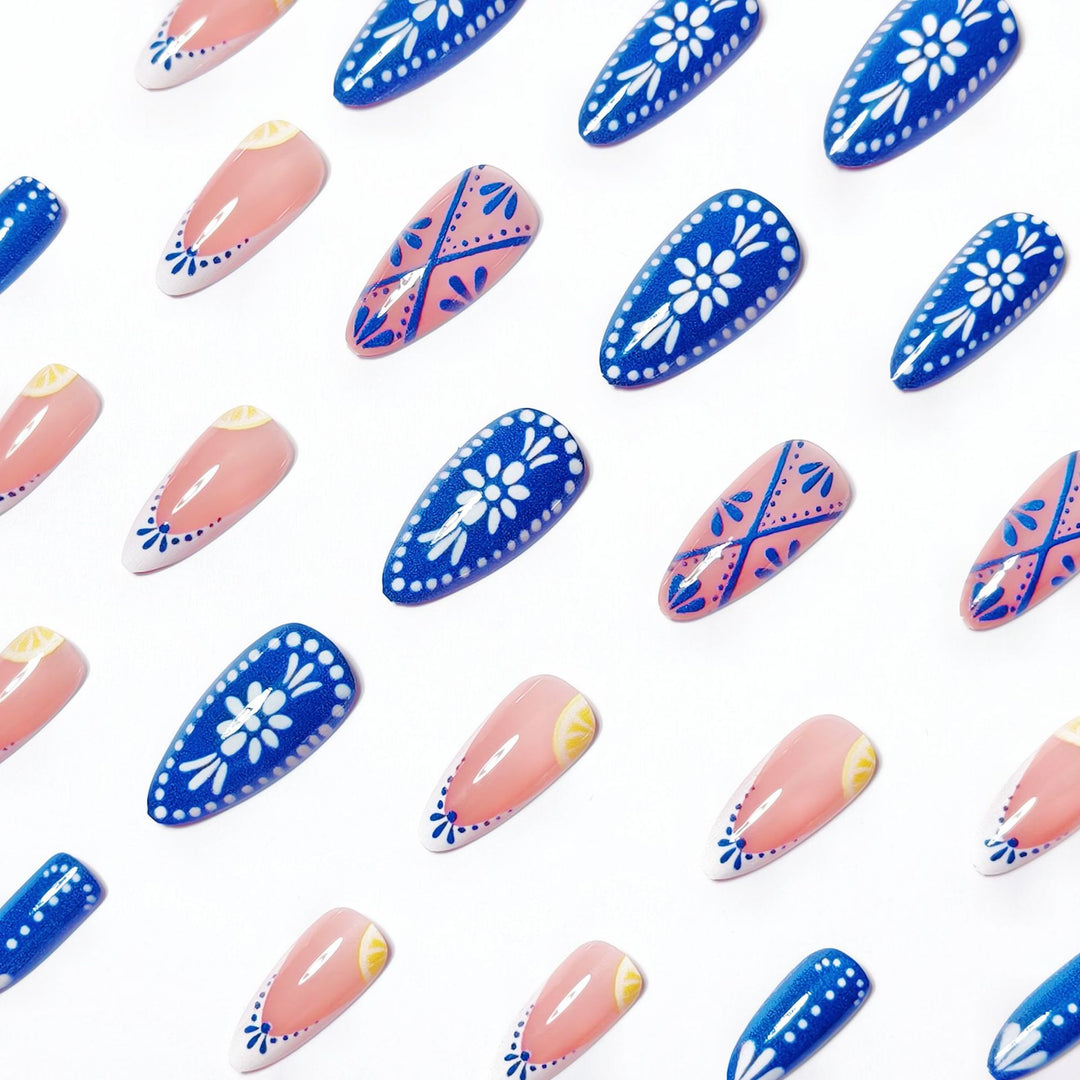 Creative artificial nails with fresh citrus design Bowlift