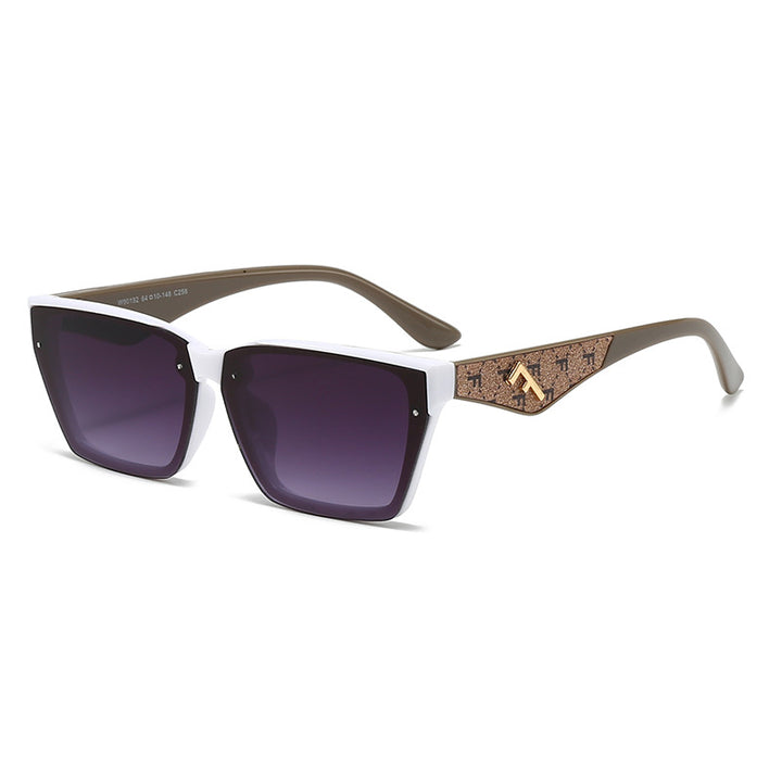 Women's square sunglasses with matte frame and fashionable accents Bowlift
