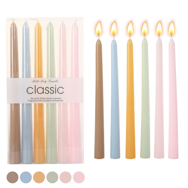 Pastel tapered dinner candles Bowlift