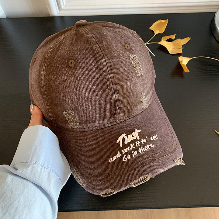 Distressed Denim Baseball Cap