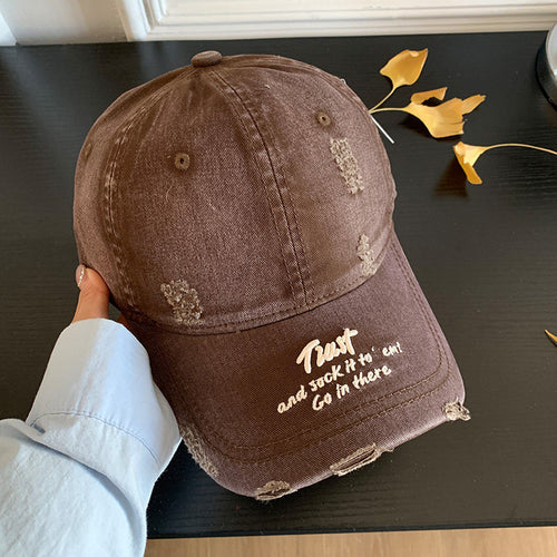 Distressed Denim Baseball Cap