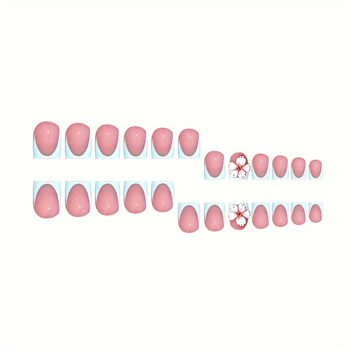 Artistic Floral Design Press-On Nails Bowlift