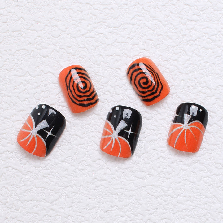 Acrylic nail set with creative Halloween designs Bowlift