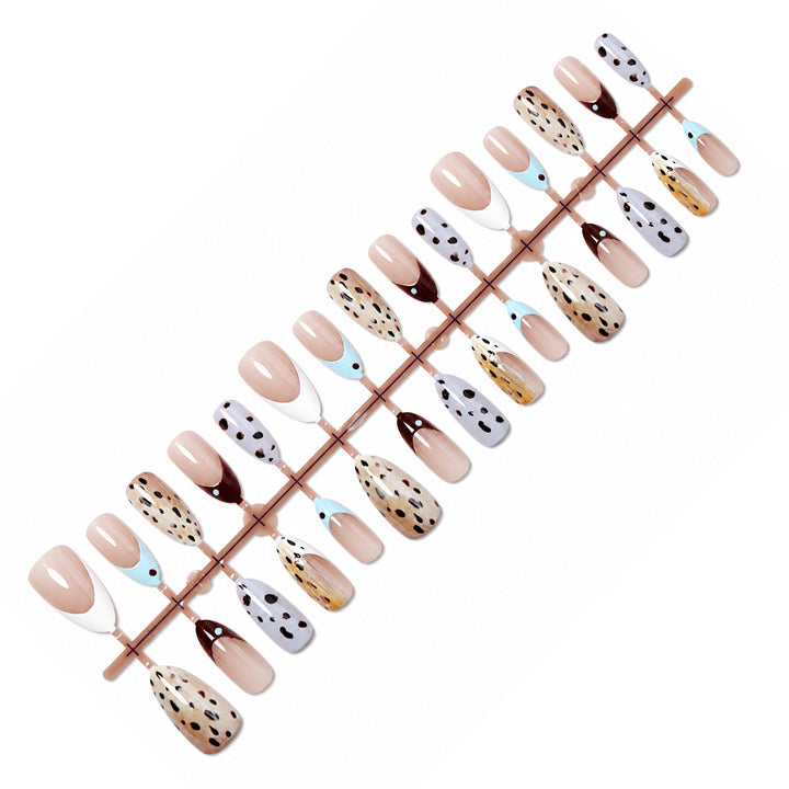 Fashionable animal print artificial nail set Bowlift