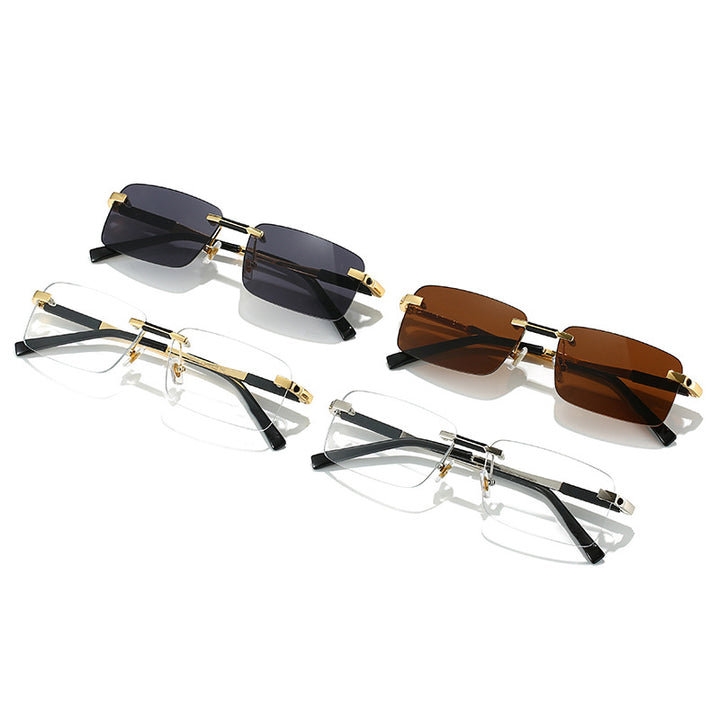 Women's sunglasses in modern rectangular design with luxurious metal elements Bowlift