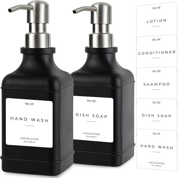 Refillable Luxury Pump Dispenser Set for Hand Wash and Dish Soap Bowlift