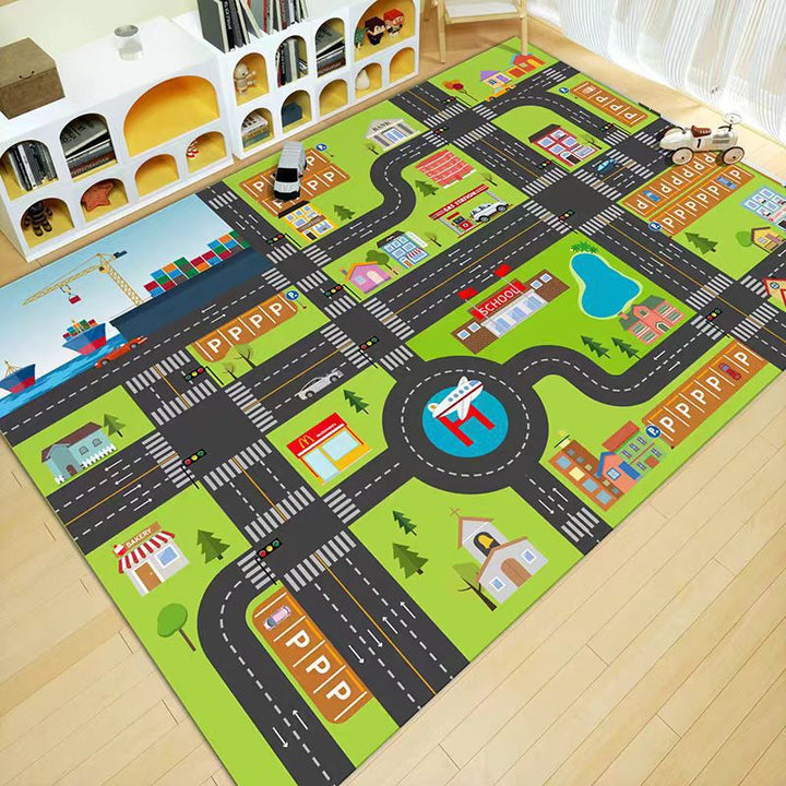 Playful City-Themed Area Rug