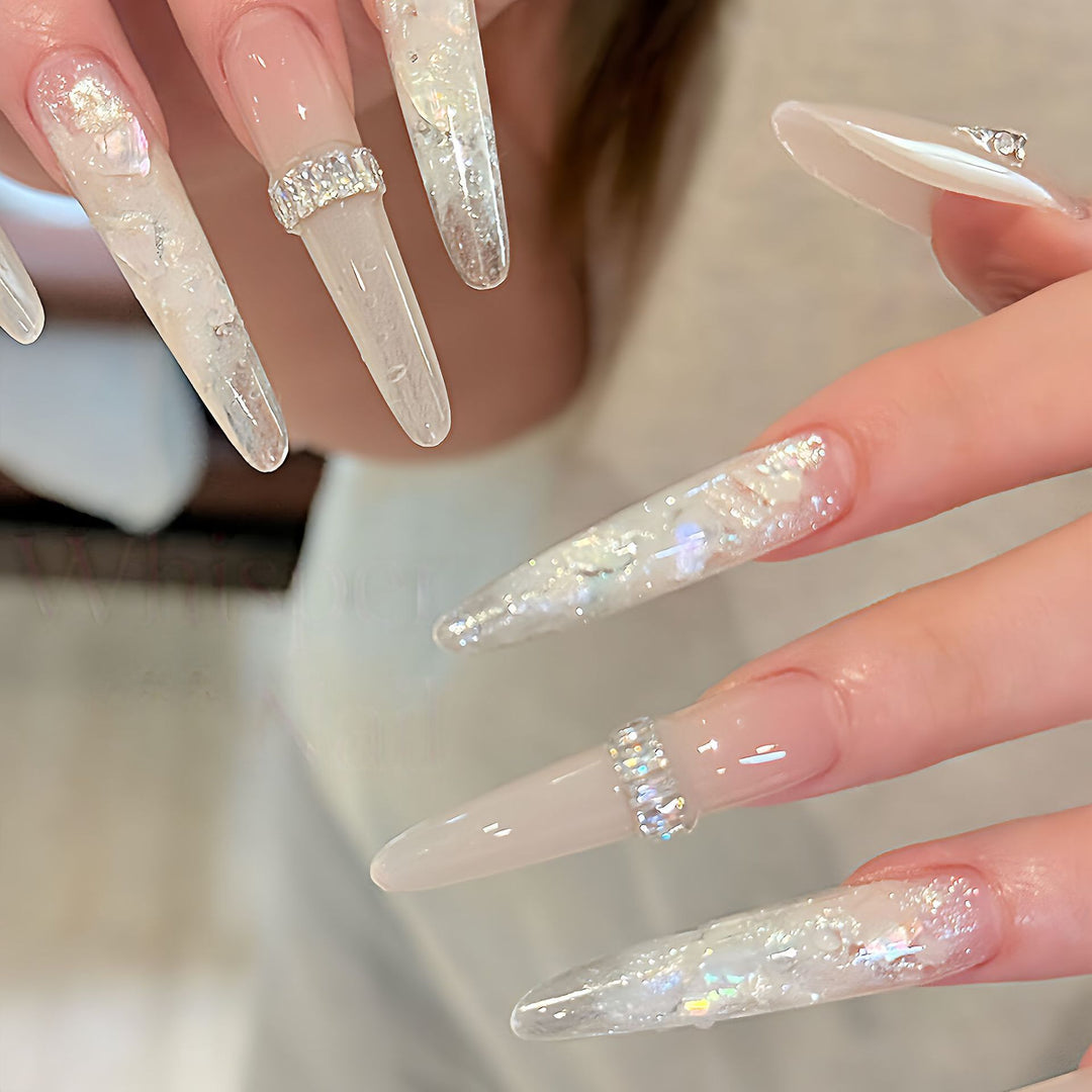 Decorative Press-On Nails with Gem Accents Bowlift