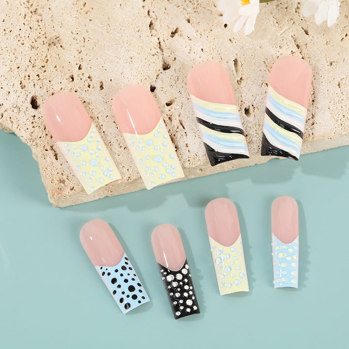 Artificial Nail Set with Stylish Geometric Designs Bowlift