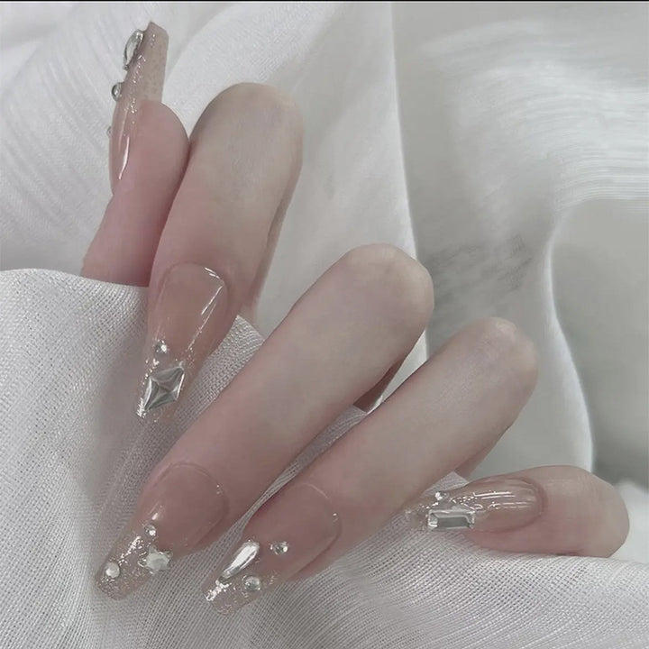 Elegant Glittery Press-On Nail Set Bowlift