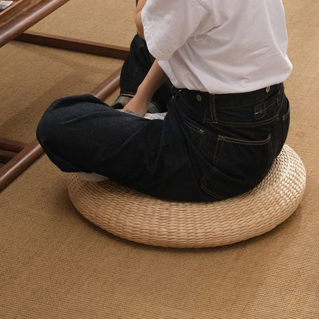 Handcrafted Natural Fiber Pouf Bowlift
