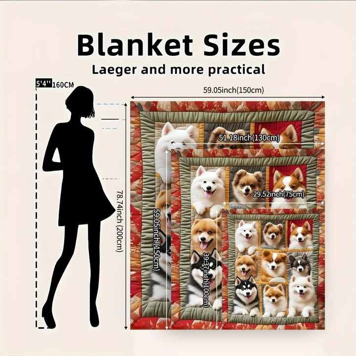 Cute Dog-Themed Plush Throw Blanket