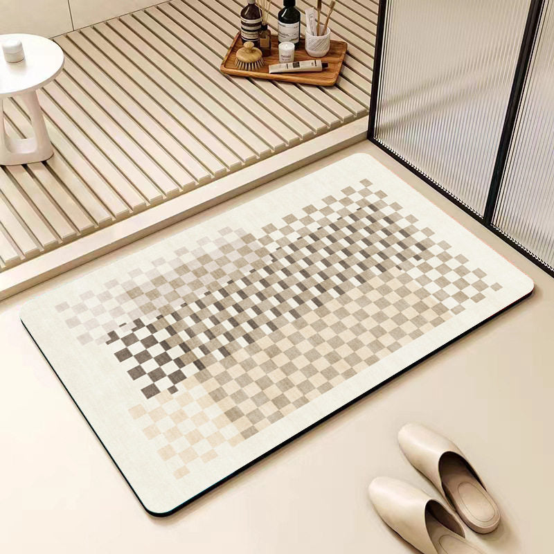Non-Slip Geometric Pattern Bathroom Mat Bowlift