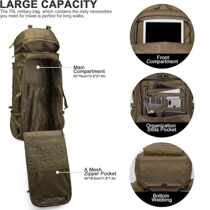 Tactical Multi-Compartment Backpack Bowlift