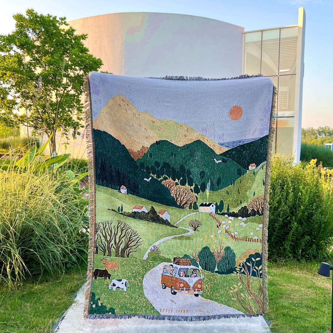 Artistic Scenic Woven Throw Blanket