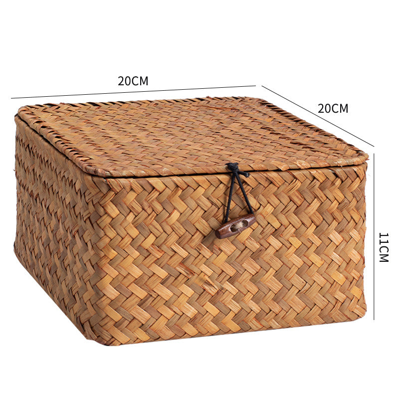 Handwoven Storage Box with Lid Bowlift