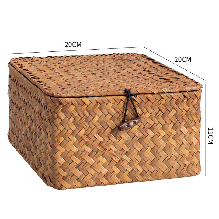 Handwoven Storage Box with Lid Bowlift
