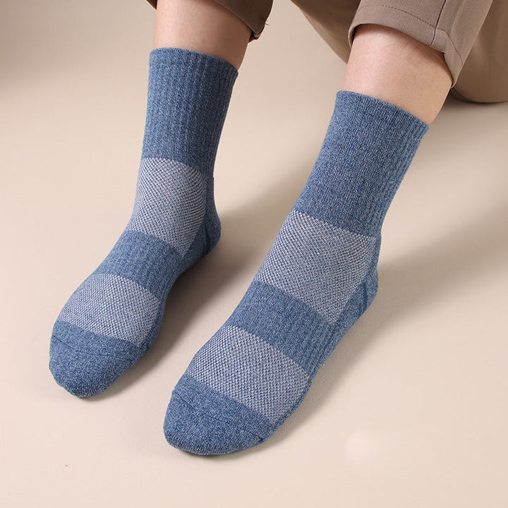 Cushioned Terry-Lined Non-Slip Grip Crew Socks with Plush Insole Bowlift