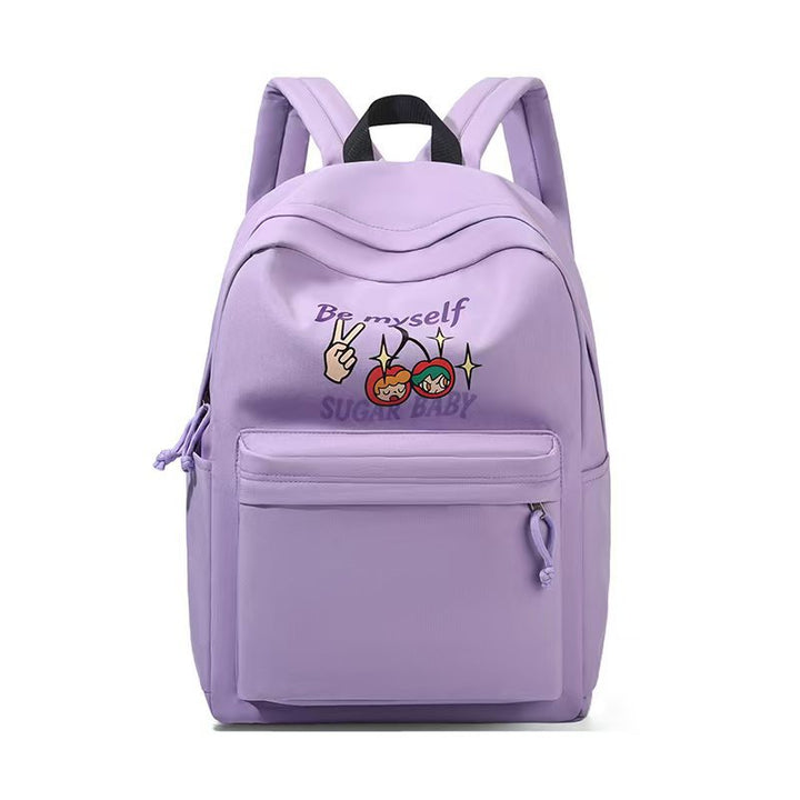 Backpack with Creative Cartoon Print and Multiple Practical Compartments Bowlift
