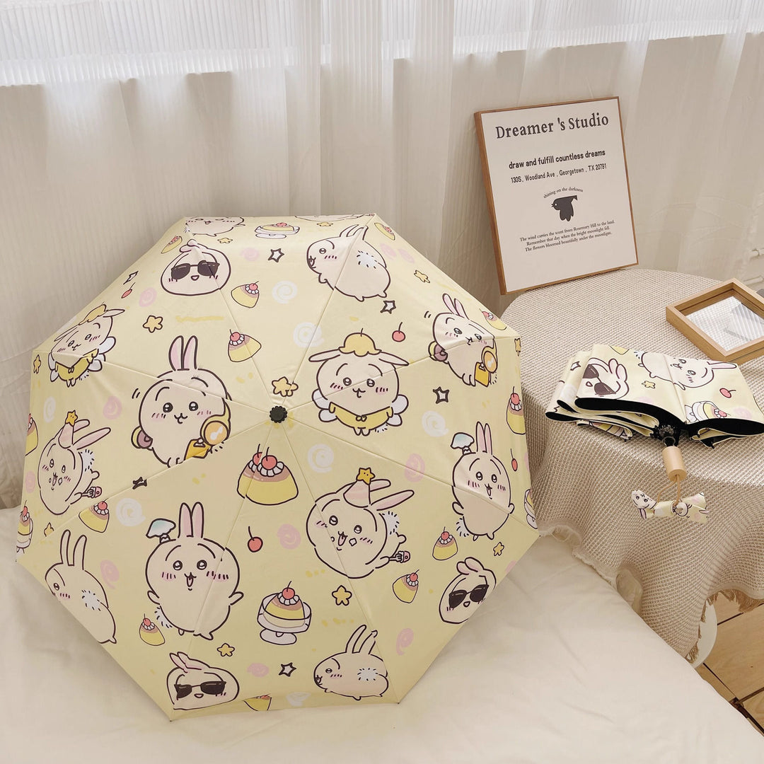 Women's Folding Umbrella with Multifunctional Storage System Bowlift