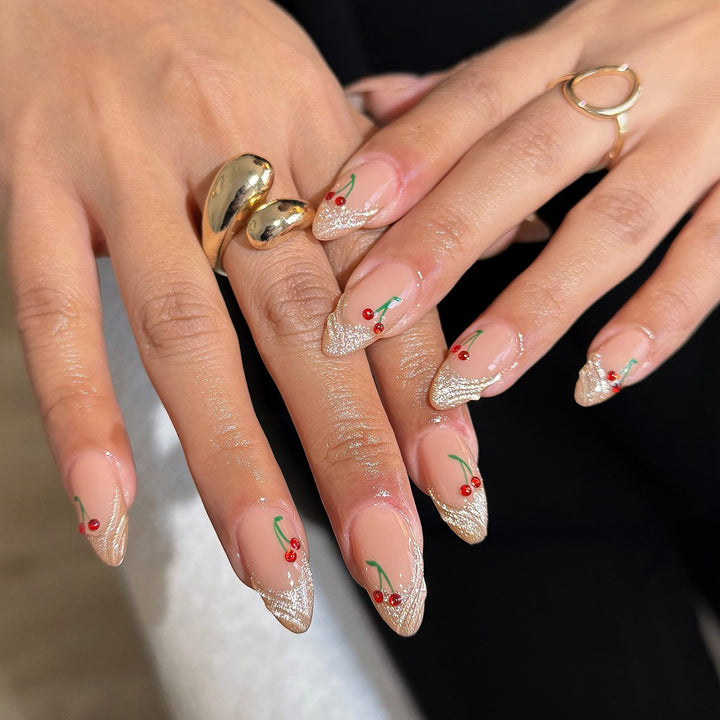 Exquisite nail art with cherry details Bowlift