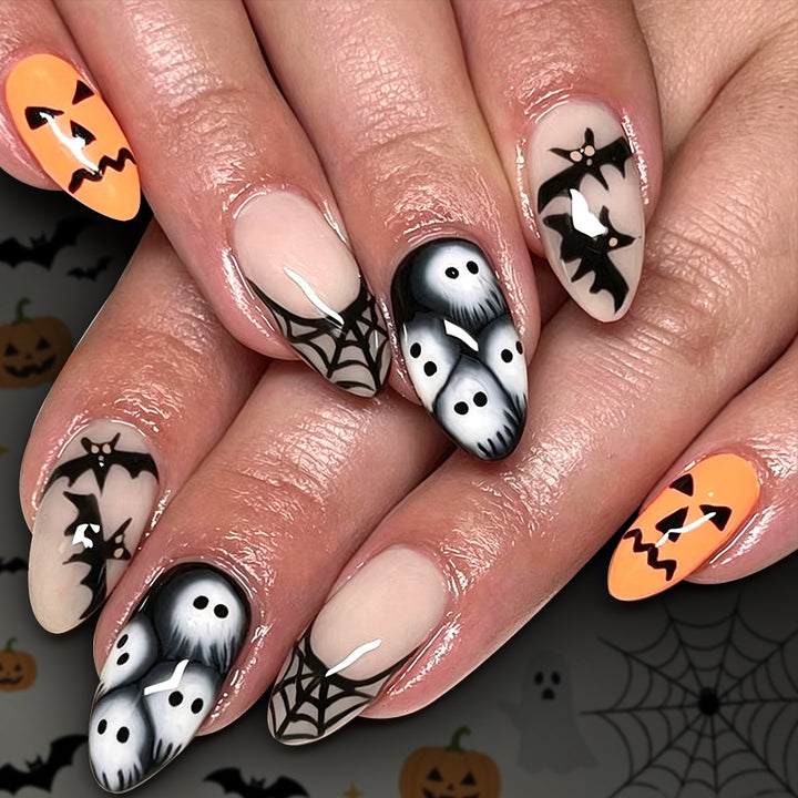 Halloween-Themed Gel Nail Art Bowlift