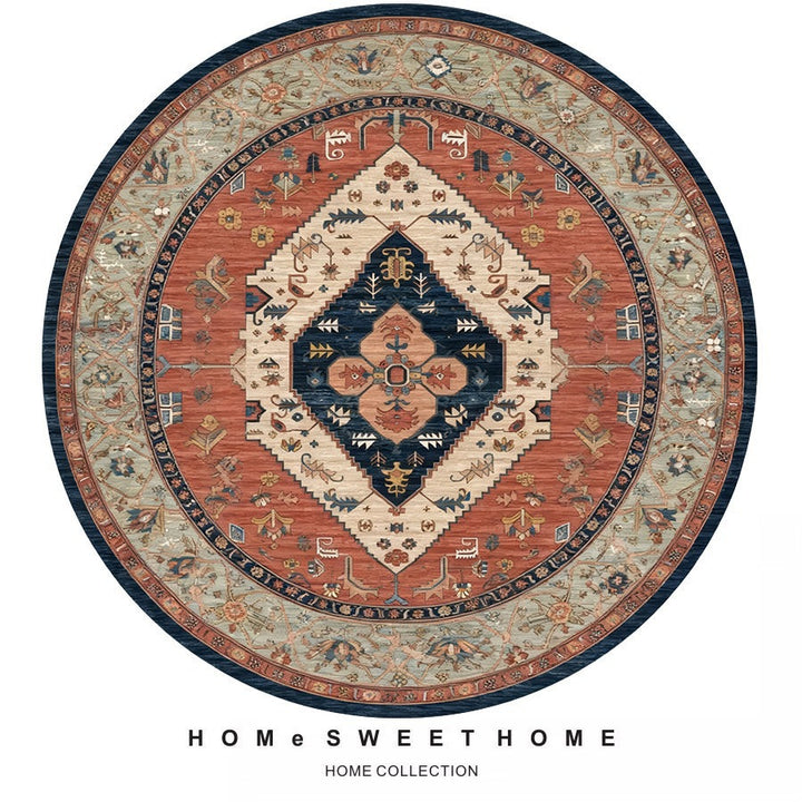 Vintage-Inspired Round Rug