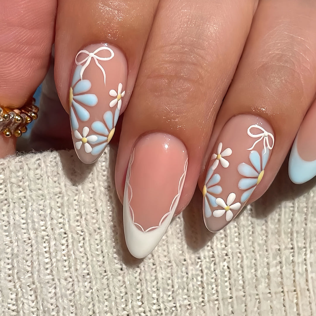 Floral Decorative Press-On Nails Bowlift