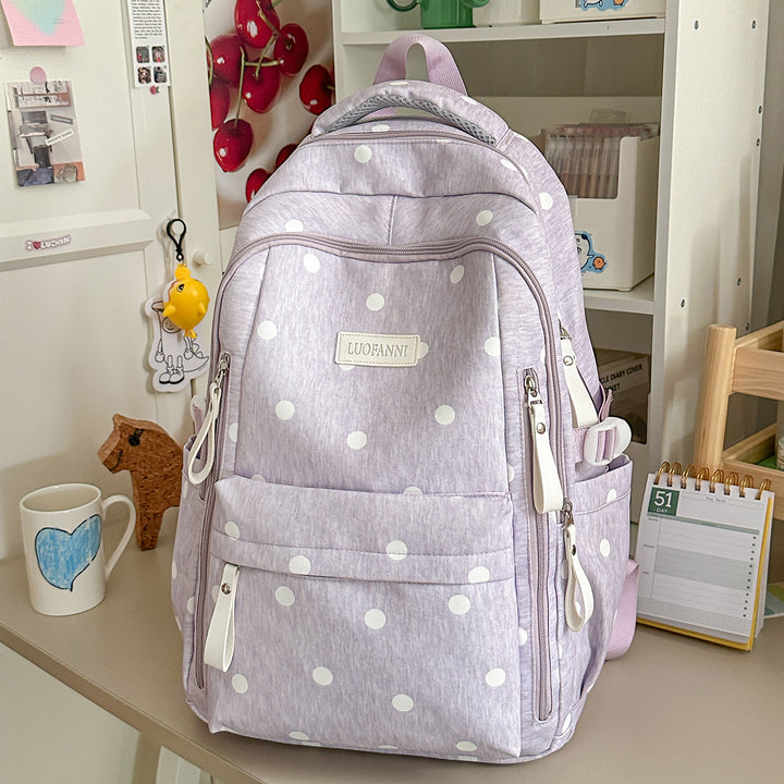 Stylish Polka Dot Patterned Backpack Bowlift