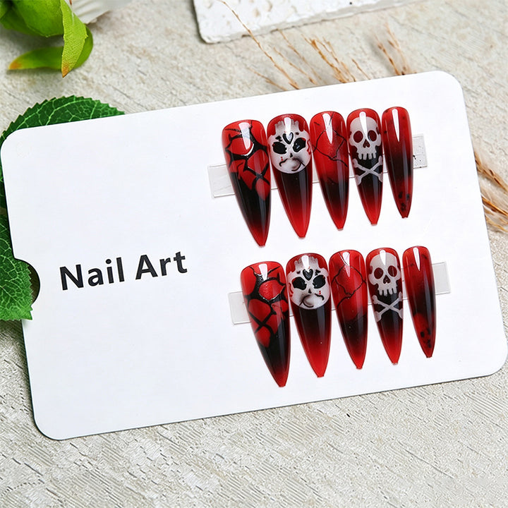Creative Halloween Nail Art with Spider Web and Skull Designs Bowlift