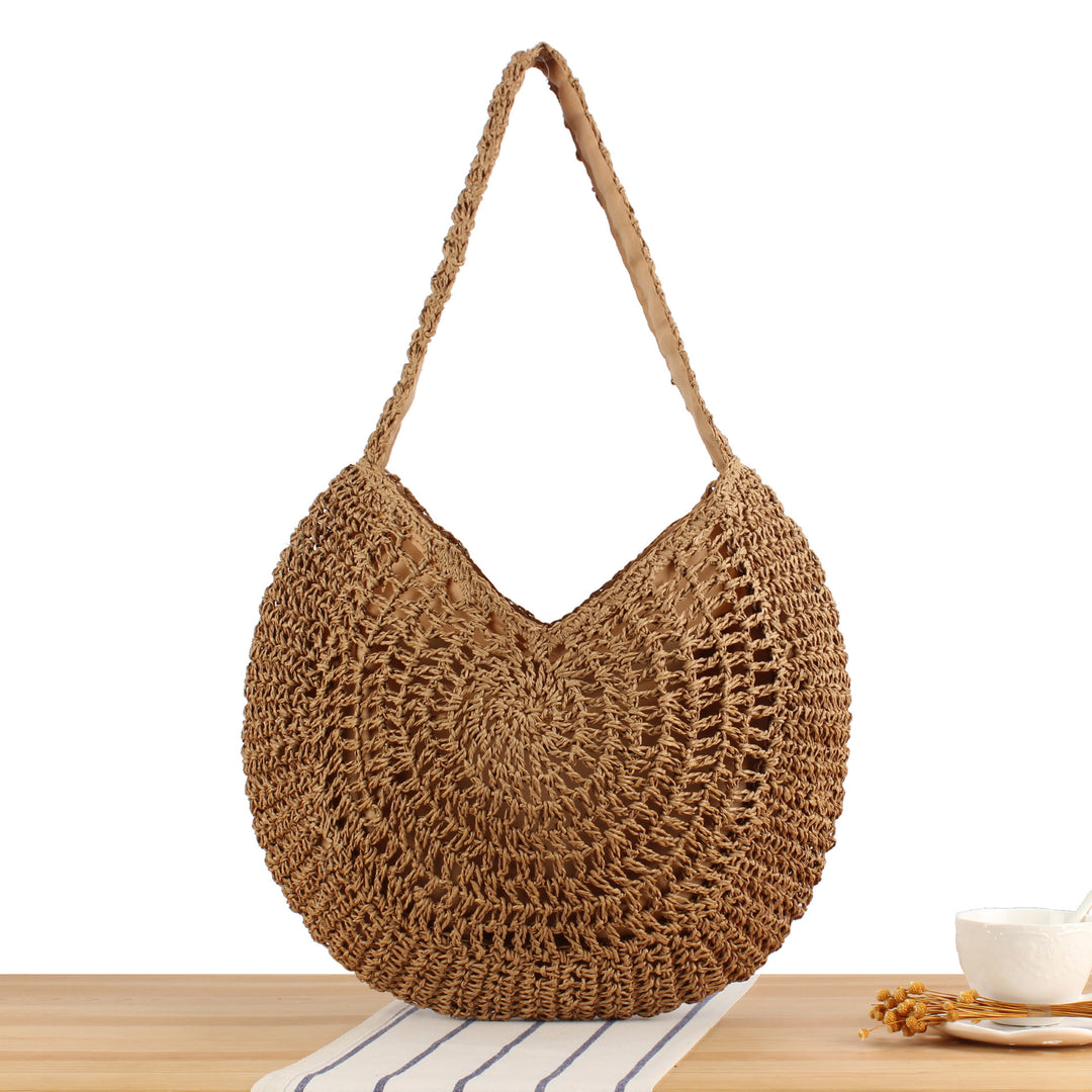 Hand-knotted tote bag with intricate wave pattern Bowlift