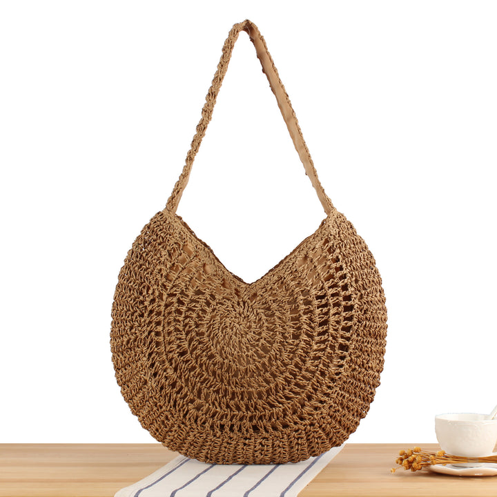 Hand-knotted tote bag with intricate wave pattern Bowlift