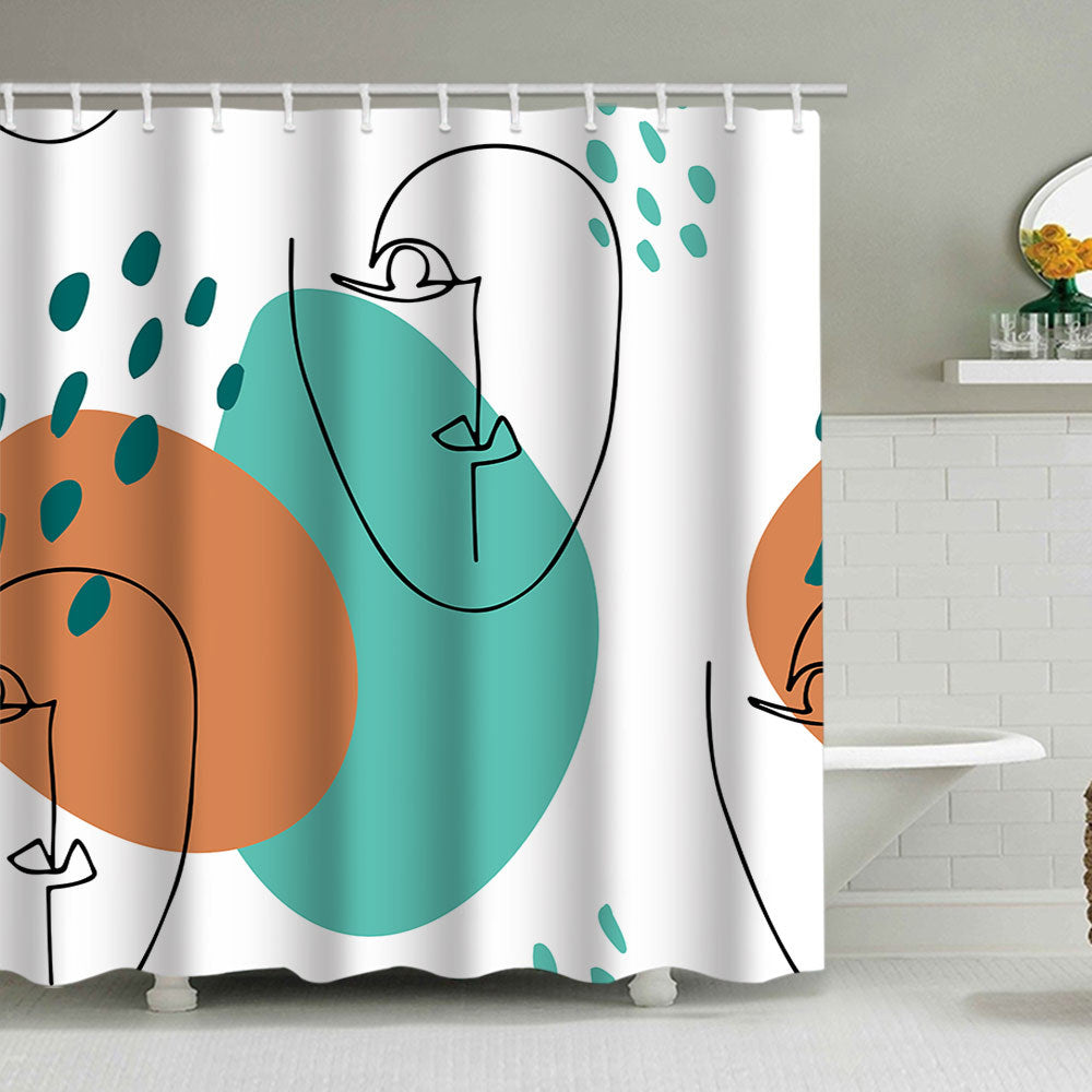 Abstract Botanical Print Shower Curtain Bowlift