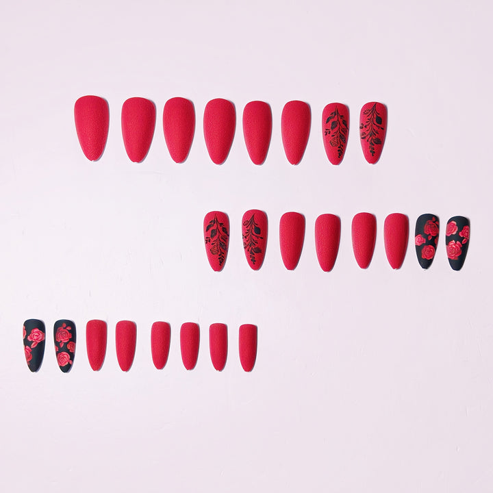 Artificial nails with elegant rose design Bowlift