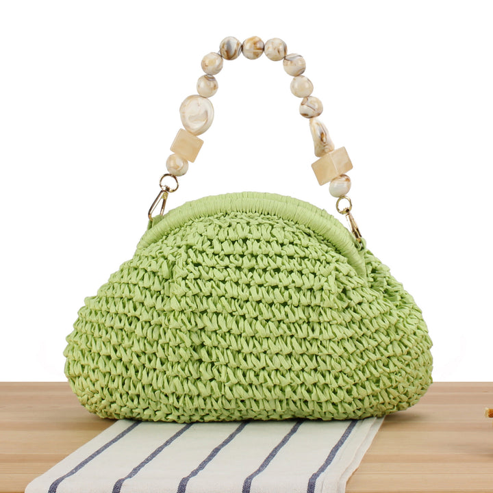 Handbag with innovative bead handle Bowlift