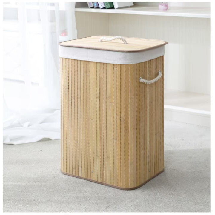 High-quality bamboo laundry container with lid Bowlift