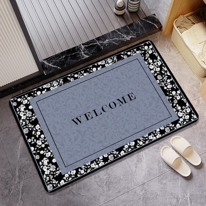 Floral Patterned Bathroom Mat Bowlift
