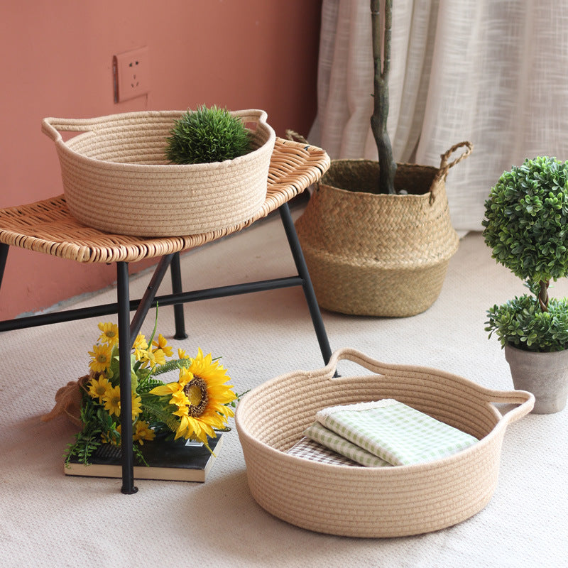 Decorated basket with practical handles Bowlift