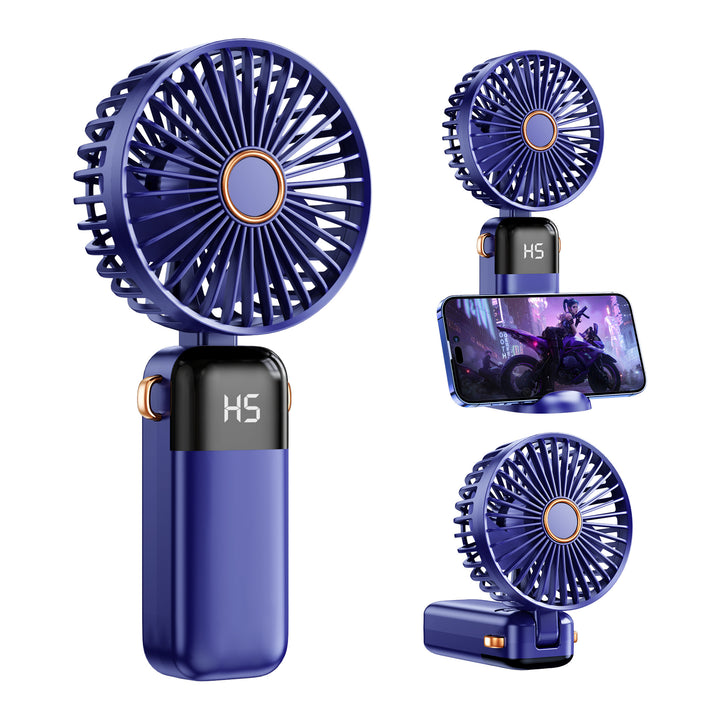 Cooling portable handheld misting fan with digital battery display and adjustable speeds Bowlift