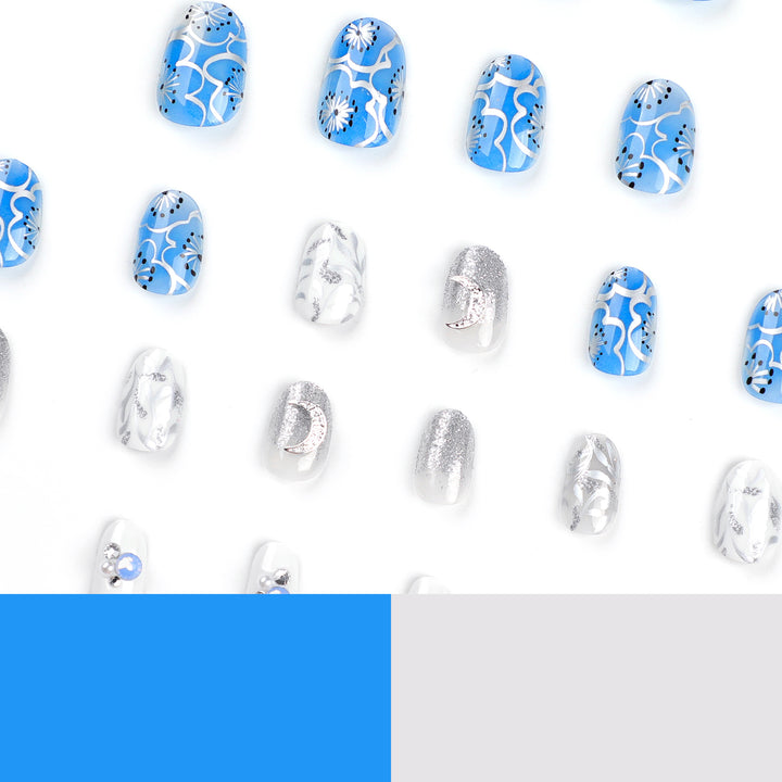 Artistic nail extensions with sparkling accents Bowlift