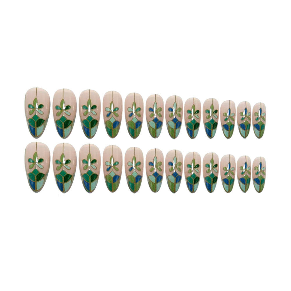 French Art Nails with Floral Design Bowlift
